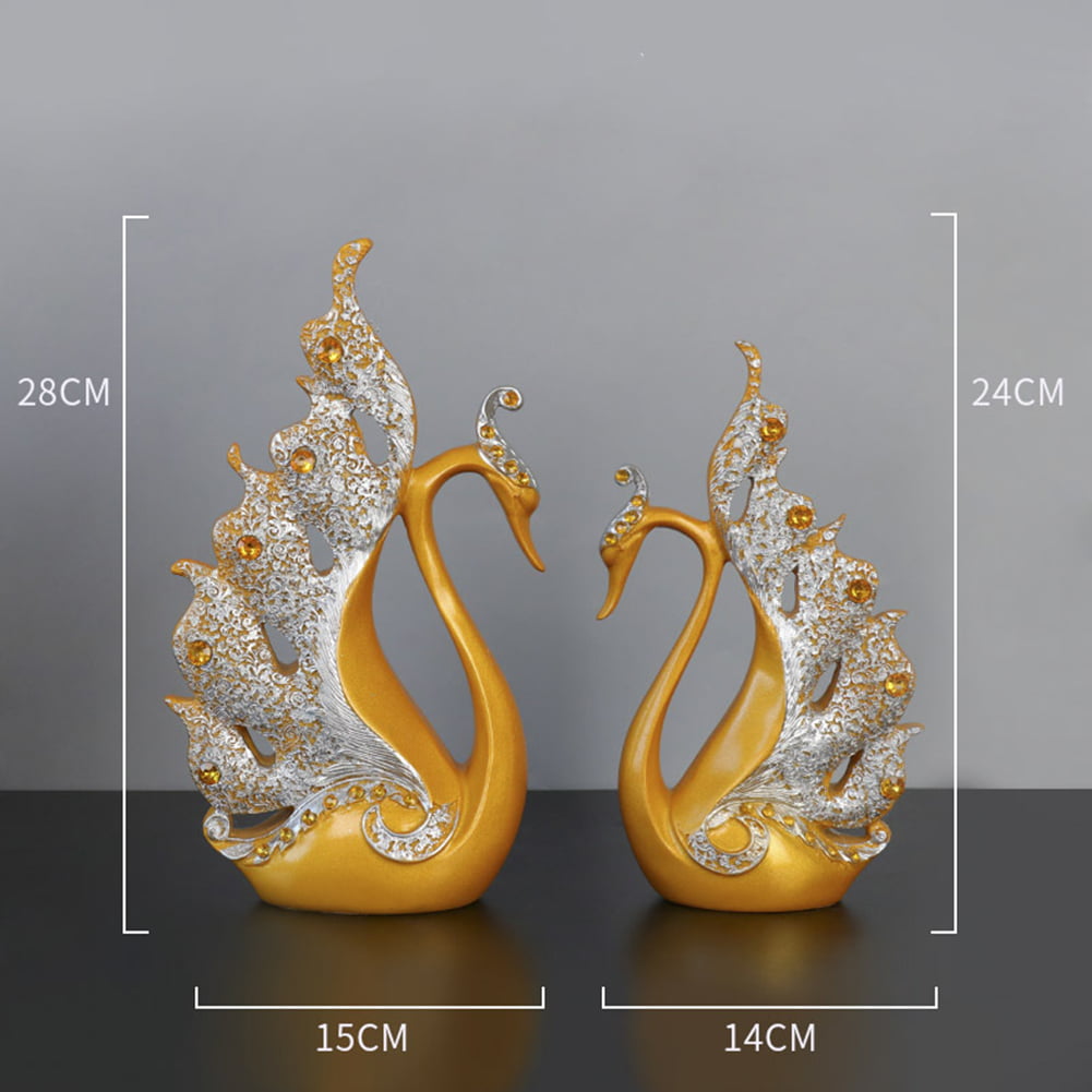 Couple Swan Decoration Crafts Origami Deer Decoration Wedding Gifts Family Desk STATUE DECO Business, Wine Cabinet, Furnishings Resin Ornaments Wedding Gifts