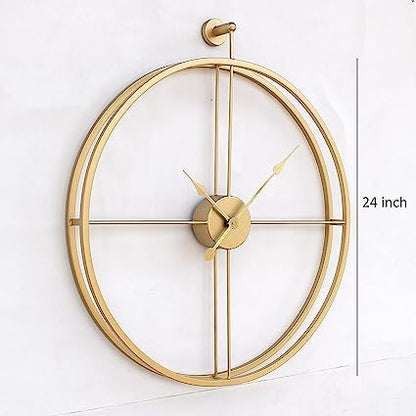 Unique Designer Metal Round 2 Ring Wall Clock for Living Room & Home