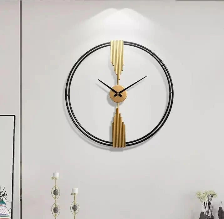 Metal Wall Clock Decorative Iron Metal Hanging Wall Clock for Home/Living Room/Bedroom/Hall/Dining Hall