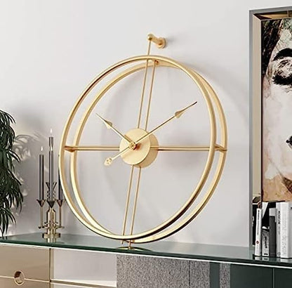 Unique Designer Metal Round 2 Ring Wall Clock for Living Room & Home