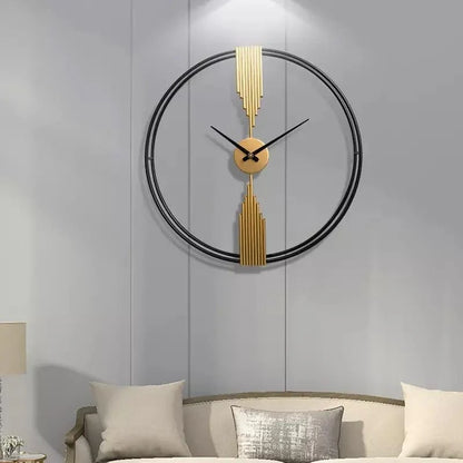 Metal Wall Clock Decorative Iron Metal Hanging Wall Clock for Home/Living Room/Bedroom/Hall/Dining Hall