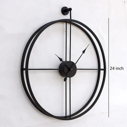 Hand Made Double Ring Big Size Metal Wall Clock (Black Needles)