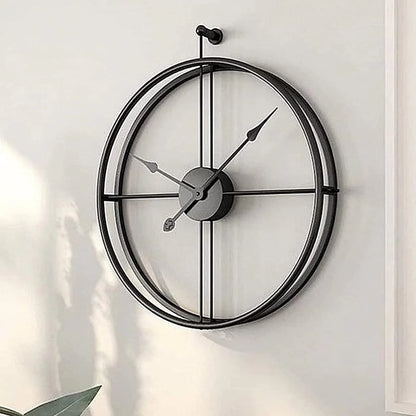 Hand Made Double Ring Big Size Metal Wall Clock (Black Needles)