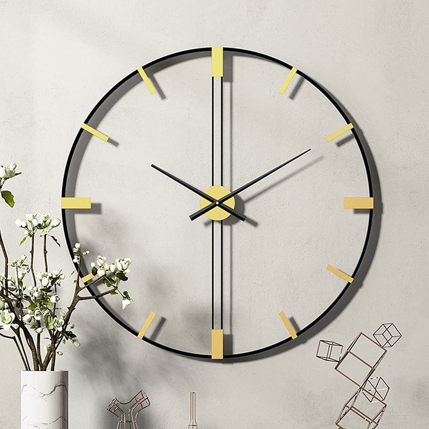 Wall Clock Mute Round Wall Clocks Non-Ticking Battery Operated Clock for Living Room Bedroom Home Decor