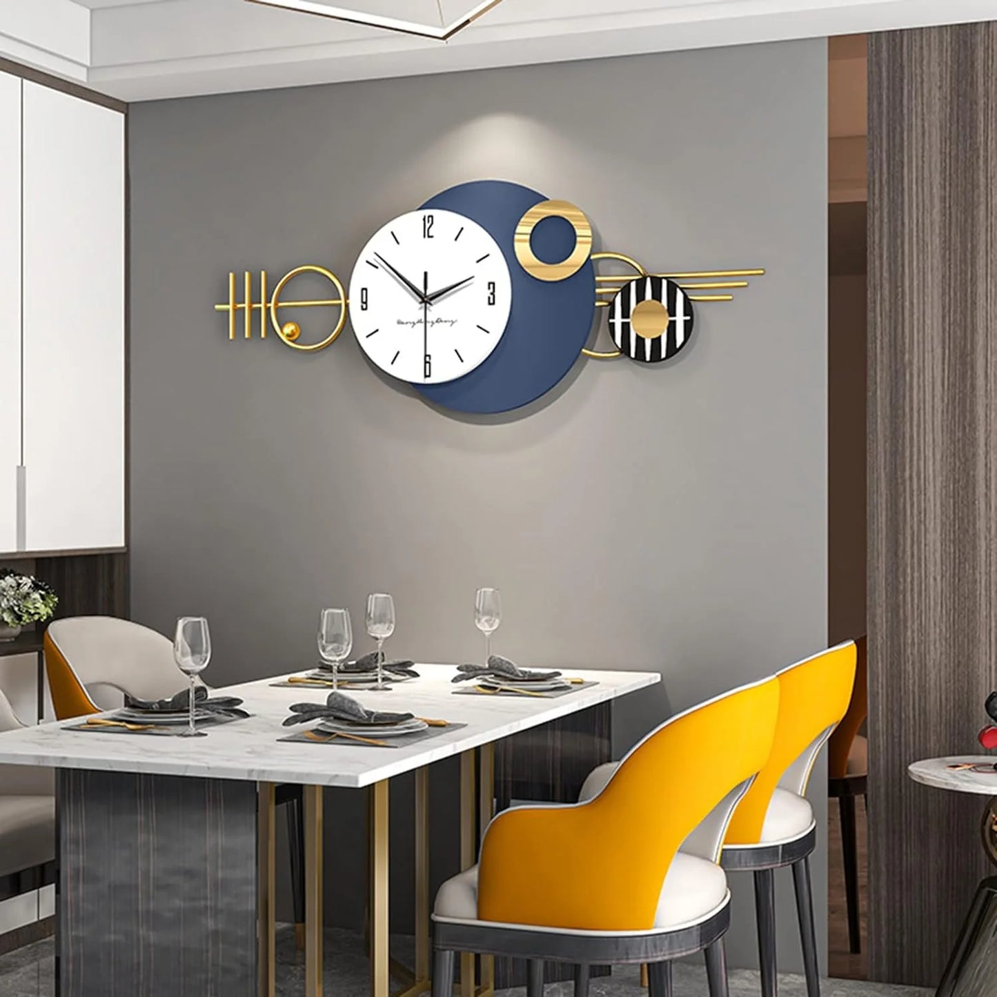 Large Wall Clock for Living Room Decor, Oversized Modern Minimalist Wall Clock