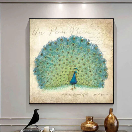 DANCING PEACOCK Crystal PAINTING