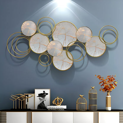 luxury wall hanging iron decor mirrors decorative large gold metal frame art mirror for living room