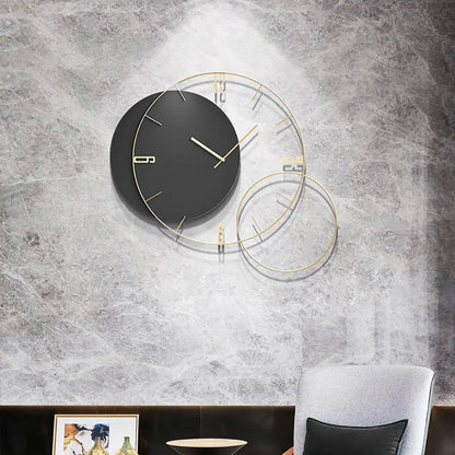 Modern Round Oversized Wall Clock Home Decor Art in Black