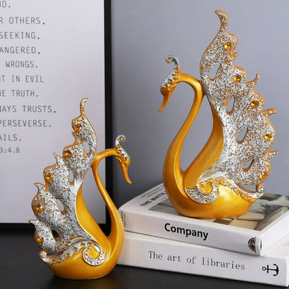 Couple Swan Decoration Crafts Origami Deer Decoration Wedding Gifts Family Desk STATUE DECO Business, Wine Cabinet, Furnishings Resin Ornaments Wedding Gifts