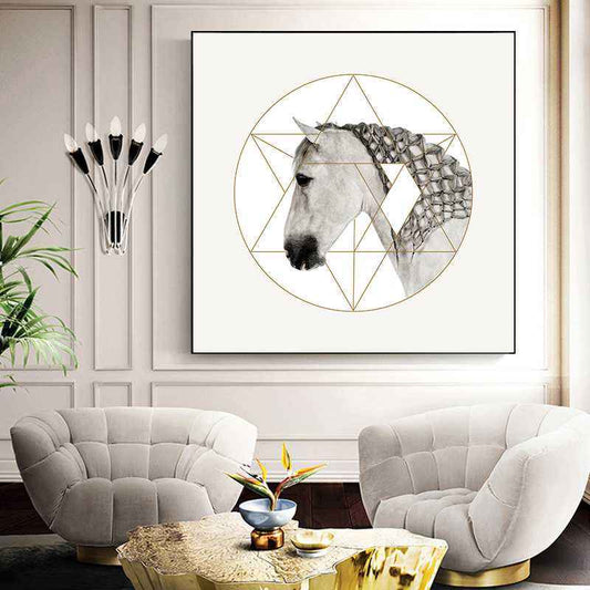 Animals Horse Head Modular Pictures Wall Print Pictures for Living Room