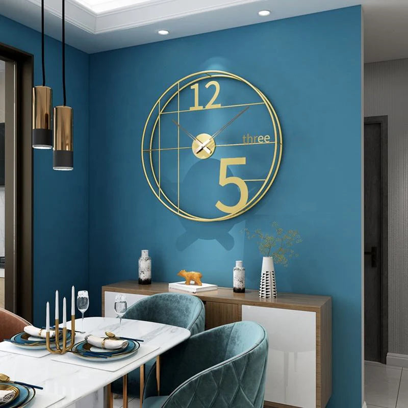 Metal Wall Clock for Living Room 24 Inch