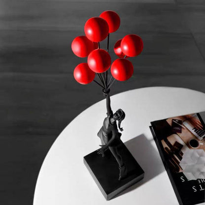 Luxury Balloon Girl Statues Banksy Flying Balloons Girl Art Sculpture Resin Craft Home Decor Christmas Gift 57cm