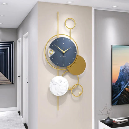 METAL ART WALL CLOCK - MODERN GEOMETRIC DESIGN