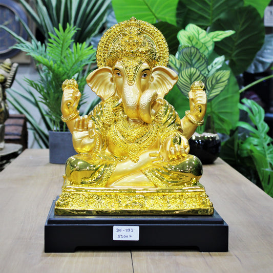 Euroxo Golden Plated Resin Ganeshji Idol