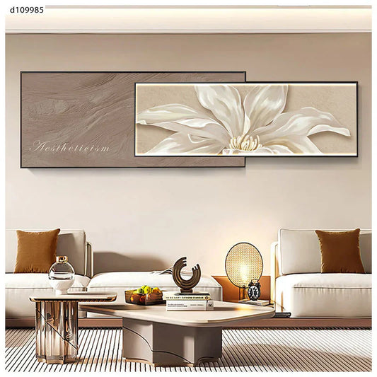 Floral Harmony Modern Crystal Glass Painting [ 50 x 180 cm ]