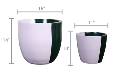 Euroxo Pink Green Fiber Planter Set | FRP Planter for indoor & outdoor