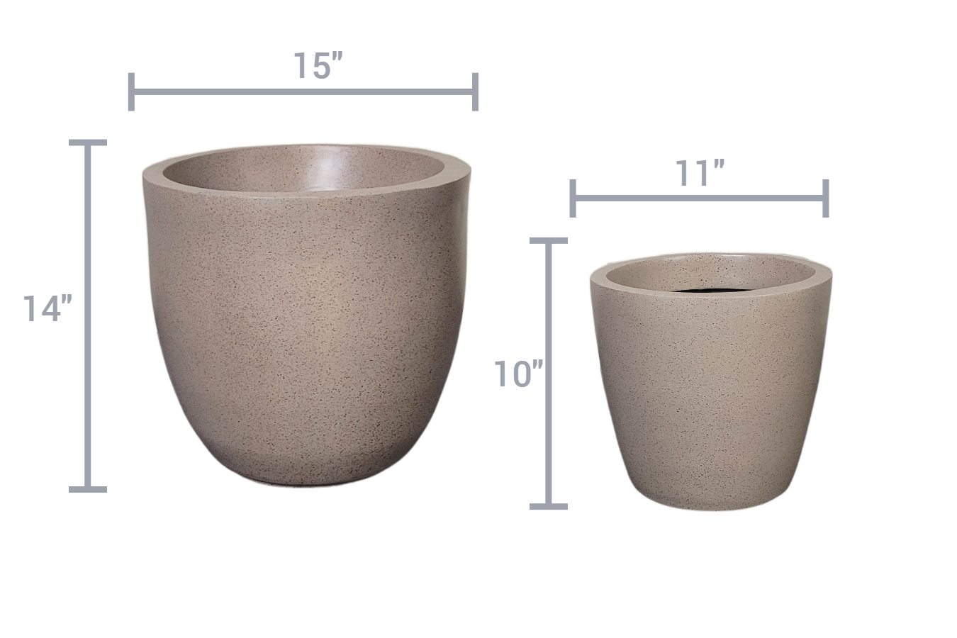 Euroxo Peach Marble Effect Fiber Planter Set | FRP Planter for indoor & outdoor