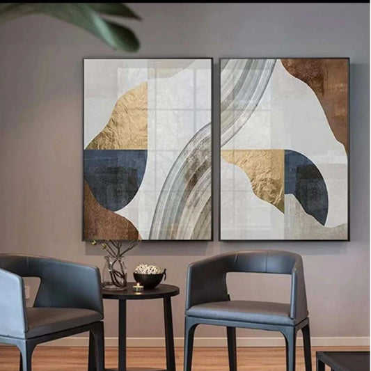 Wall Modern Painting Gold Foil Abstract Crystal Painting