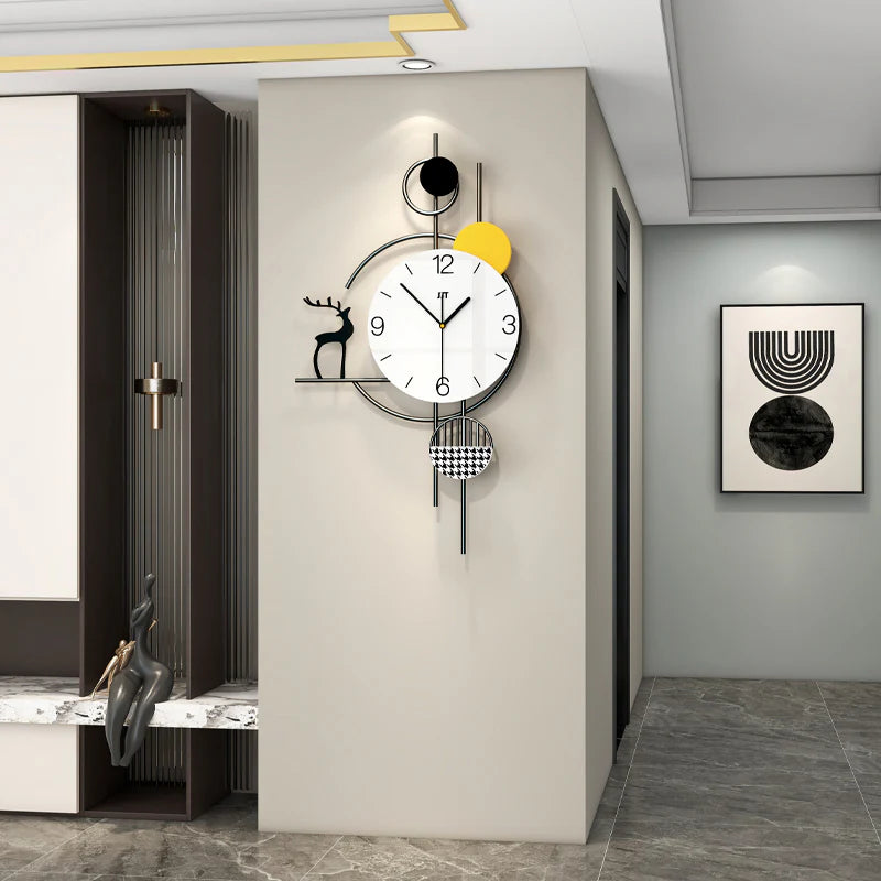 Large Wall Clock Non-Ticking Silent, Modern Metal Big Decorative Wall Clock