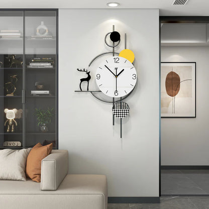 Large Wall Clock Non-Ticking Silent, Modern Metal Big Decorative Wall Clock