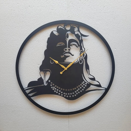 ANTIQUE GLAMOROUS BLACK LORD SHIVA WALL CLOCK