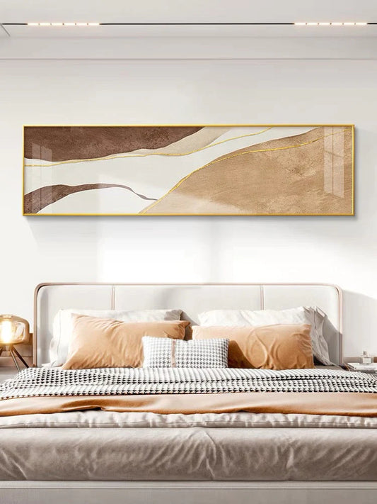 Abstract Gold Modern Crystal Glass Decorative Painting [ 150 x 60 CM ]