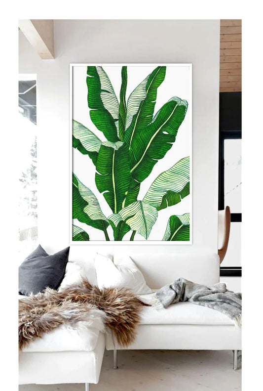 Banana Leaf Painting - Leaf Print, Palm Print Large Wall Art