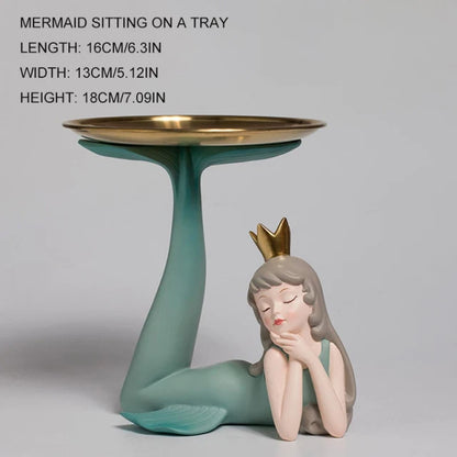 Mermaid Statue Decor Gifts for Room Resin Ornament Figurines Sculpture Craft